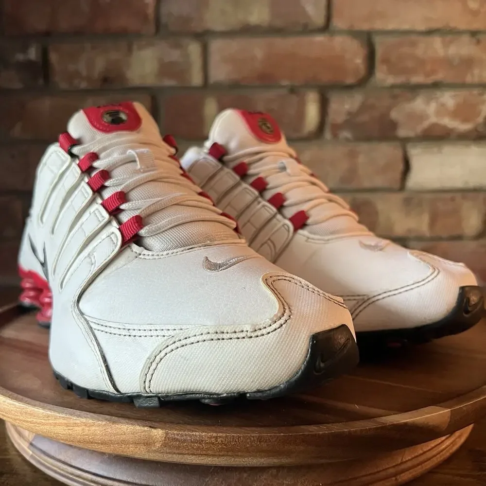 Nike Shox NZ White Red Black 378341-110 Mens Size 10 Low Top Athletic Shoes